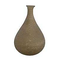 Creative Co-Op Heavily Distressed Glass Vase, Khaki