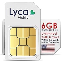 Lyca Mobile $29 90 Day Plan U.S.A. SIM Card with Unlimited Data & International Talk & Text to 85+ Countries 6GB High-Speed 4G LTE/5G Data JZN Market