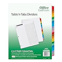 Office Essentials Table 'n Tabs Dividers, 8-1/2