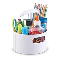Learning Resources Create-a-Space Storage Mini Center - White, Desk and Art and Crafts Organizer, Maker and Crayon Organizer, Home School Organizer and Storage Small
