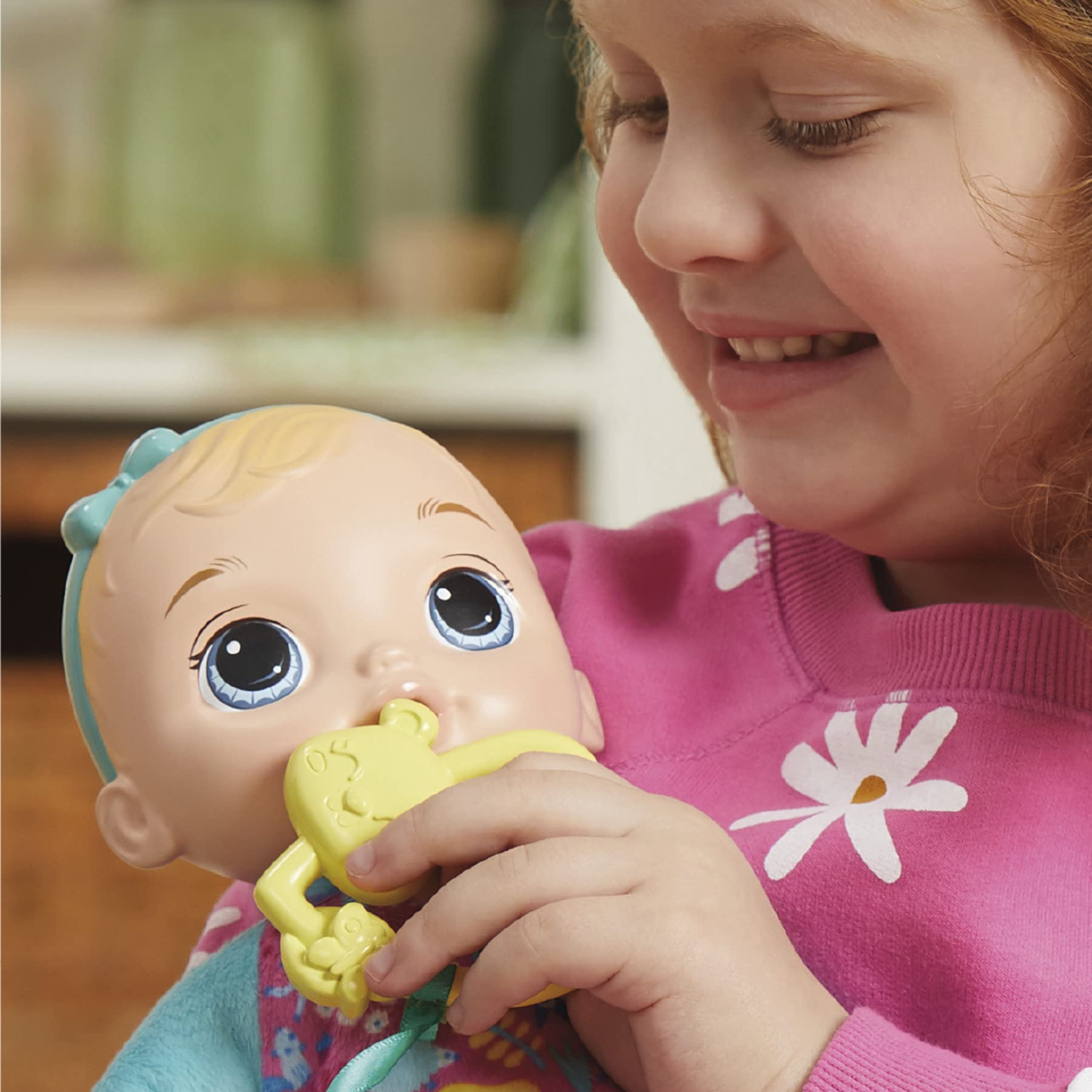 Baby Alive Soft ‘n Cute Doll, Blonde Hair, 11-Inch First Baby Doll Toy, Washable Soft Doll, Toddlers Kids 18 Months and Up, Teether Accessory