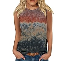 Crop Tops for Women 2024 Summer Funny Sleeveless Crew Neck Tunic Cute Printed Shirts
