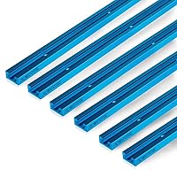 POWERTEC 71119-P3, 6 Pack, 36 Inch Double-Cut Profile Universal T-Track with Predrilled Mounting Holes, T Track for Woodworking Jigs and Fixtures, Drill Press Table, Router Table, Workbench