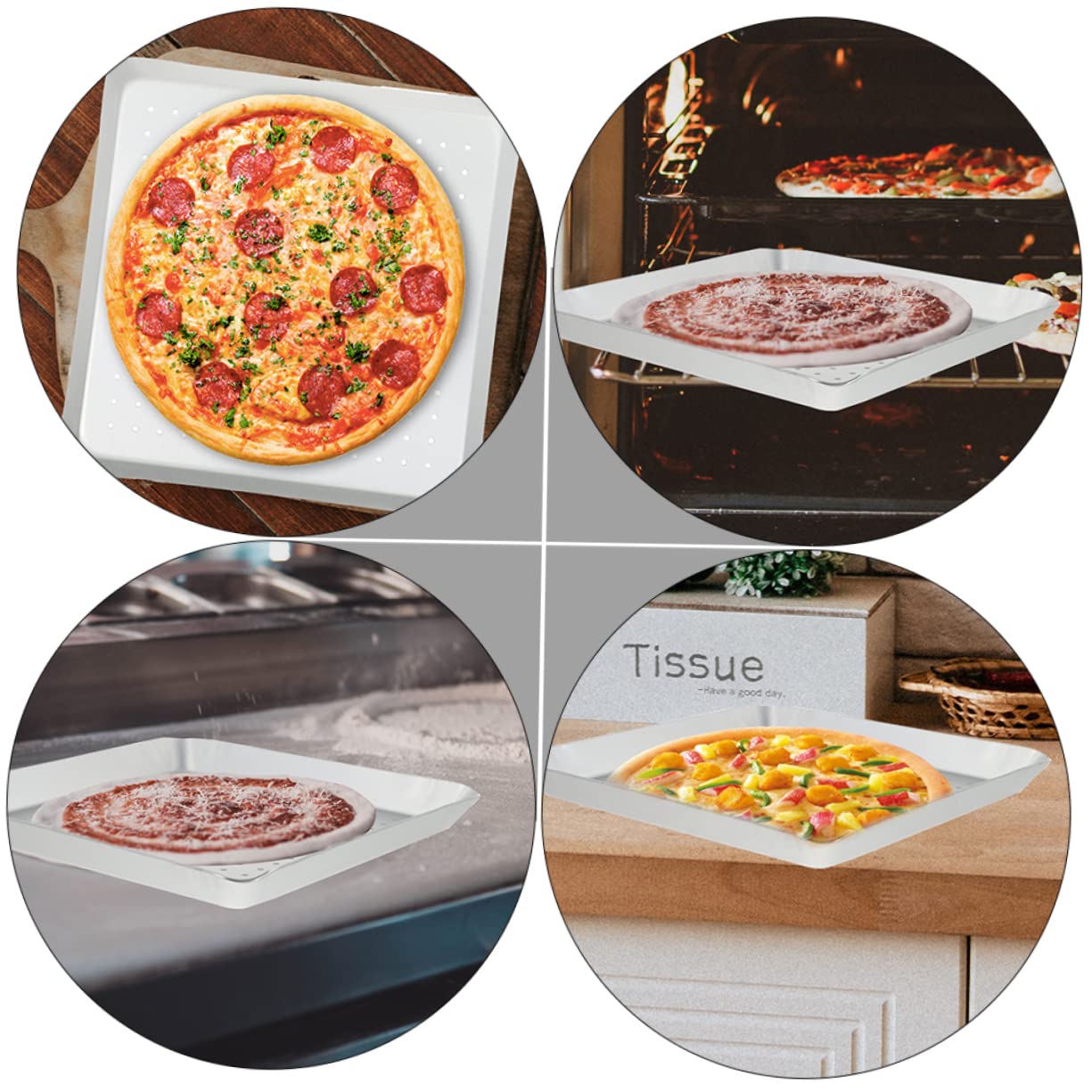 BESTOYARD 1pc Pizza Pan Square Baking Dish Oven Baking Tray Crisper Tray for Oven Toaster Oven Pans Oven Tray Square Pan Pasties Pizza Baking Tray Baking Pan Stainless Steel Aluminum Alloy