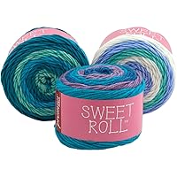 Premier Yarns Sweet Roll Yarn, Ideal Yarn for Crocheting and Knitting, Medium-Weight and Self-Striping Yarn, Made of Acrylic, Blueberry Swirl, 5 oz, 245 Yards