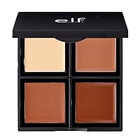 Cream Contour Palette, 4 Shades, Easy to Apply, Blendable, Buildable, Highlights, Contours, Sculpts, Sharpens, Bronzes, Compact, All-Day Wear, Travel-Friendly, 0.43 Oz