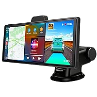 Wireless Apple Carplay & Android Auto, 9.3 Portable Carplay Screen for Car with 4K ADAS Dash Cam, 1080P Backup Camera, Phone Mirroring, AUX/FM/Speaker