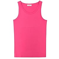 Collection Men's Tank Top 100% Cotton A-Shirt Solid HOT Pink Color