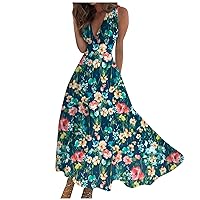 Summer Ladies Bohemian Dresses Sequins Shawl Neck Raglan Sleeves Wrap Sundress Wrap Ruched Swing Maxi Dress