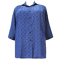 Women's Plus Size 3/4 Sleeve Button-Front Tunic