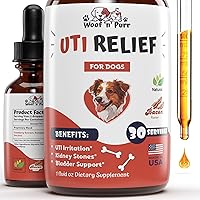 Natural Dog UTI Treatment - Dog UTI - Dog Urinary Tract Infection Treatment - UTI Dog Treatment - Dog UTI Supplement - Dog UTI Cranberry - Dog Cranberry Supplement - 1 fl oz - Bacon Flavor