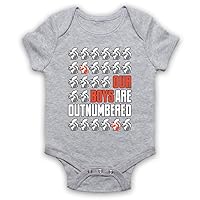 Unisex-Babys' Red Squirrels Our Boys are Outnumbered Baby Grow