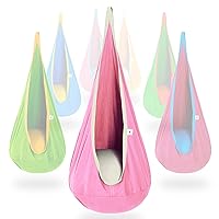 OUTREE Kids Hanging Swing Seat Hammock, Cotton Child Swing Chair for Indoor and Outdoor use (Pink)