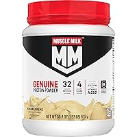Muscle Milk Genuine Protein Powder, Banana Crème, 1.93 Pounds, 12 Servings, 32g Protein, 4g Sugar, Calcium, Vitamins A, C & D, NSF Certified for Sport, Energizing Snack, Packaging May Vary