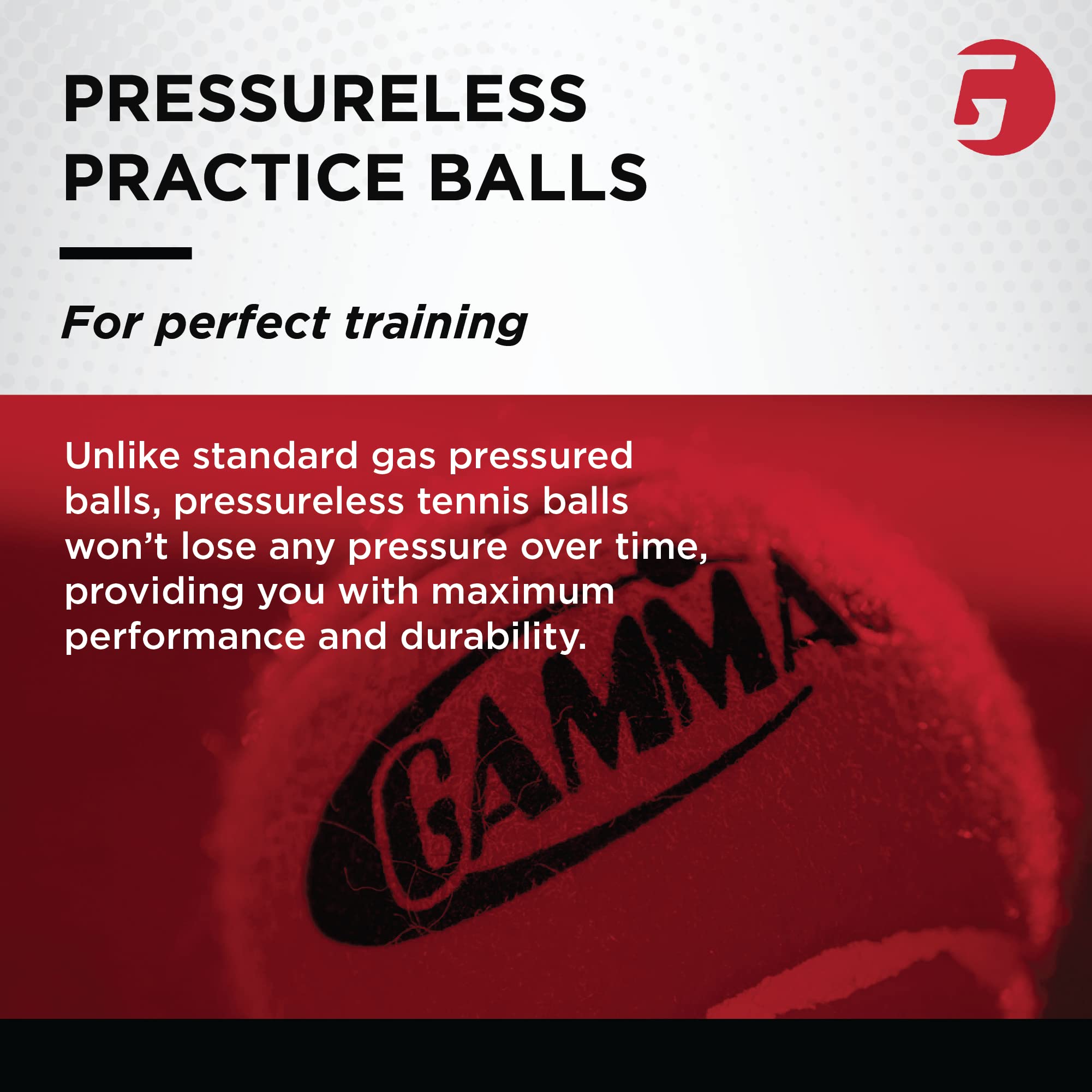 GAMMA Sports Pressureless Tennis-Balls with Mesh Tennis-Ball Bag 10 Pack