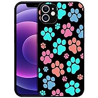 Bolster iPhone 12 Case - Dog Paw Printed Designer Soft Rubber TPU Protective Shockproof Back Phone Case/Cover for iPhone 12 (6.1