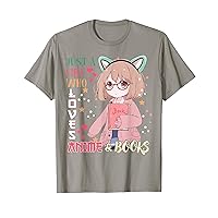 Anime-Shirt Just A Girl Who Love Anime & Books Kids Teenage T-Shirt