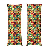 Art Style Fruit Digital Printing Body Pillow Case Hidden Zippe Soft for Hair and Skin 20 x 54 inches