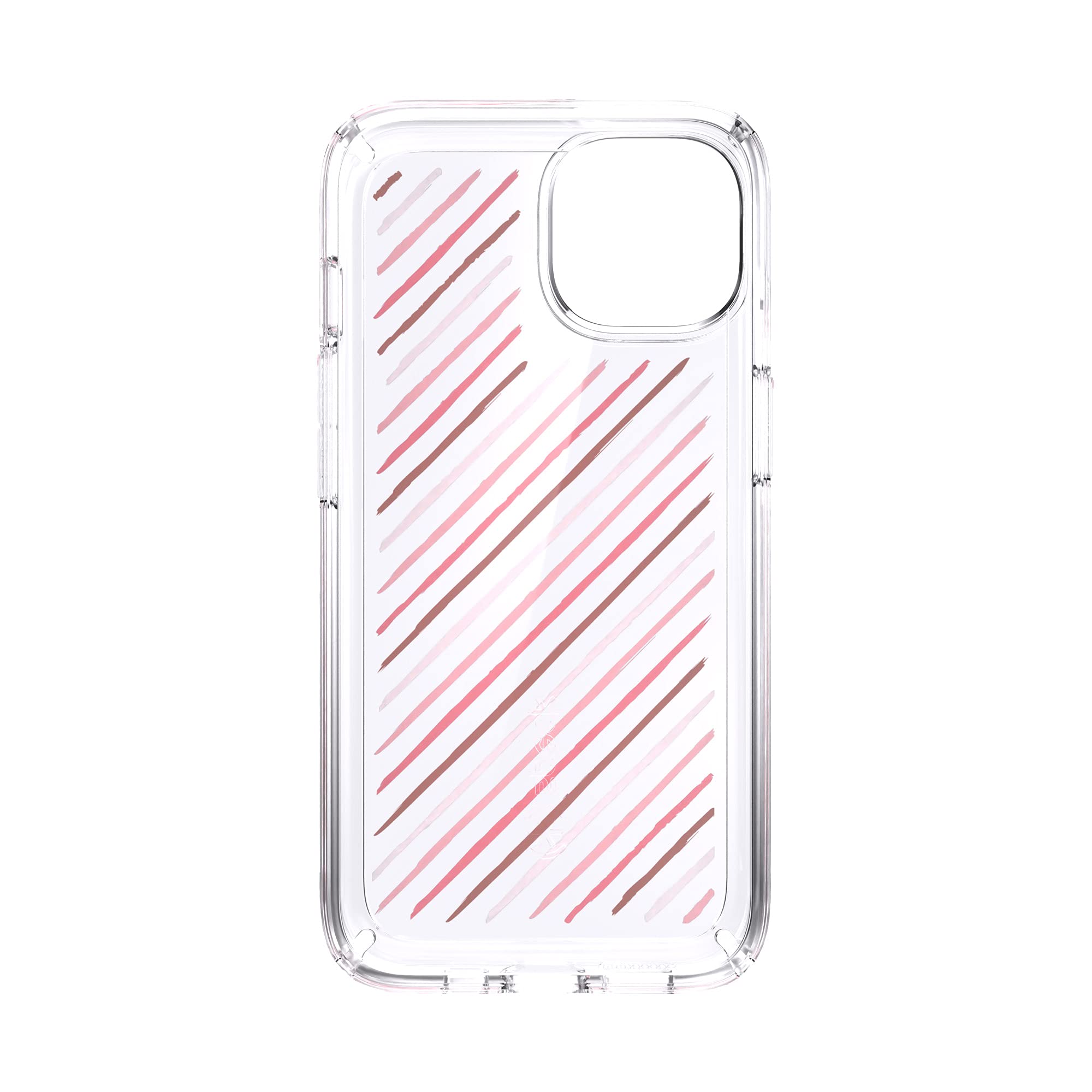 Speck iPhone 13 Stripes Case - Drop Protection with Anti-Yellowing & Anti-Fade with Slim, Dual Layer Design for 6.1 Inch Phones - iPhone 13 Case - Clear, Infused Stripes GemShell