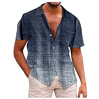 Men's Hawaiian Floral Shirts Cotton Linen Button Down Tropical Holiday Beach Shirts Men's Fashion 2024
