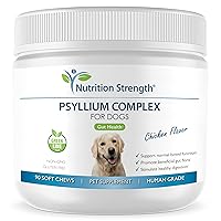 Psyllium for Dogs Complex to Promote Your Pet's Gut Health, Stimulate Healthy Digestion, Support Normal Bowel Function, with Psyllium + Inulin, Bromelain & Protease, 90 Soft Chews