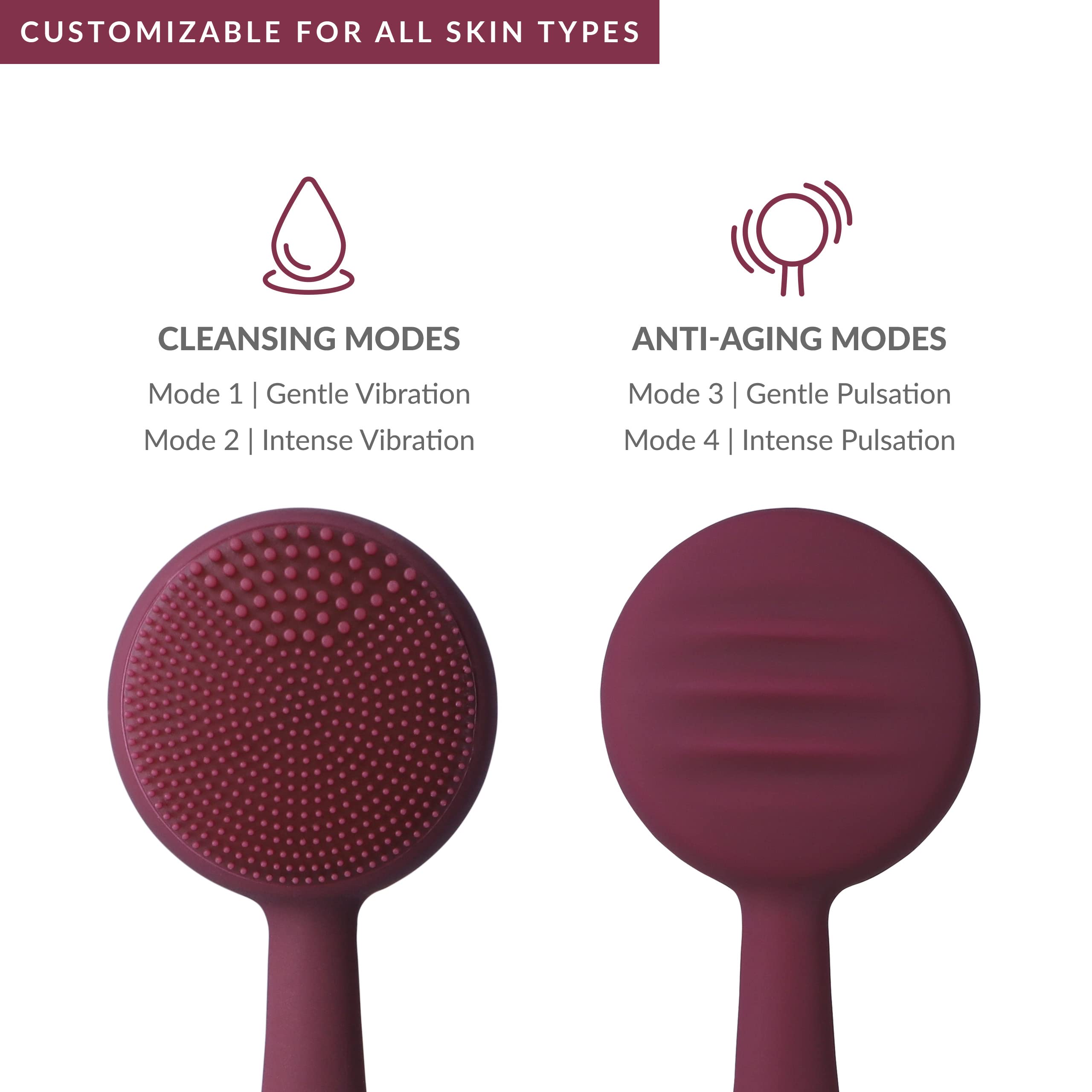 PMD Clean - Smart Facial Cleansing Device with Silicone Brush & Anti-Aging Massager - Waterproof - SonicGlow Vibration Technology - Clear Pores and Blackheads - Lift, Firm, and Tone Skin