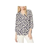 NYDJ Women's 3/4 Sleeve Pintuck Blouse