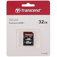 Transcend 32GB SDHC Class 10 Flash Memory Card Up to 30MB/s (TS32GSDHC10), Blue