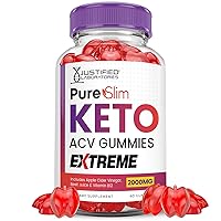 Pure Slim Keto ACV Gummies Extreme 2000MG PureSlim Keto Gummies Advanced Formula Apple Cider Vinegar with Pomegranate Beet Juice Powder B12 Vegan Non GMO 60 Gummys