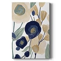 Renditions Gallery Floral Home Decor Nature Paintings Blue Poppy Flower Cascade Canvas Abstract Artwork for Bedroom Living Room Kitchen Walls - 12