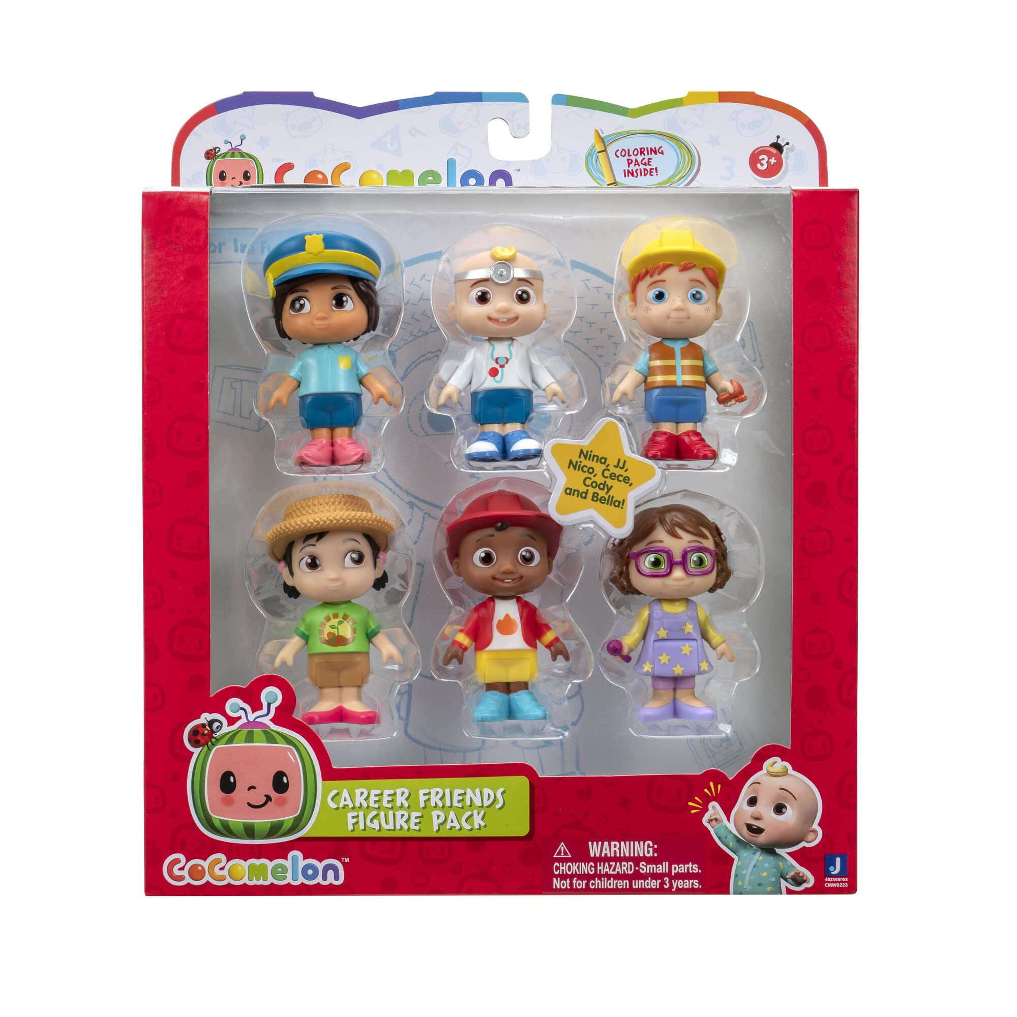 CoComelon Career Friends 6 Figure Pack - Includes JJ, Nico, Cody, Nina, Bella and CeCe in Career Outfits - Toys for Kids and Preschoolers