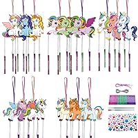 CHGCRAFT 15Set Fairy HorsePainting Wooden Wind Chime Horse Wind Chime Kit Wooden Arts and Crafts for DIY Paint Art Activity for Party Decoration Birthday Gifts