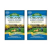 Organic Lawn Food Spring Lawn Booster Organic Lawn Fertilizer with Calcium for Early Spring Green Up. Slow Release Long Lasting Feeding - Pack of 2