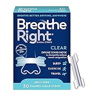 Breathe Right Original Nasal Strips | Clear | Sm/Med | For Sensitive Skin| Drug-Free Snoring Solution & Nasal Congestion Relief Caused by Colds & Allergies | 30 ct (Packaging May Vary)