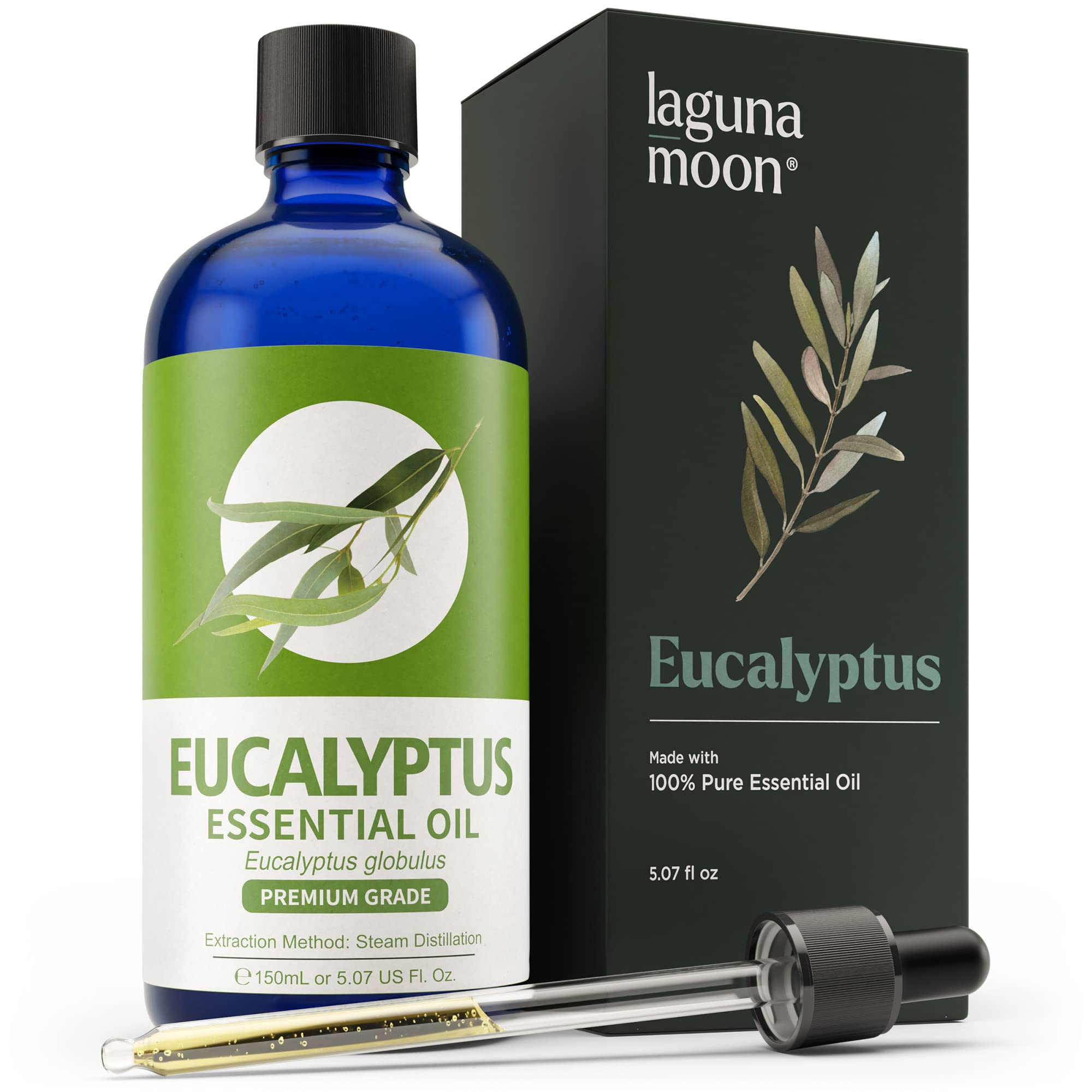 Eucalyptus Essential Oil - XXL Size Bottle w/Organic Therapeutic Grade Oils for Diffusers, Humidifiers, Massages, Yoga, Home, Skin Care, Office - Aromatherapy for Soap Scents & Candle Making (150mL)