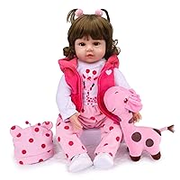 Reborn Baby Dolls Toddler - Realistic Reborn Girl 18 inch Doll Weighted Lifelike with Soft Silicone Body Gift Set for Children Age 3+