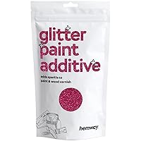 Hemway Glitter Paint Additive Glitter Crystals for Acrylic Paint, Interior & Exterior Walls, Wood, Varnish, Furniture, Matte, Gloss, Satin, Silk - 100g / 3.5oz - Dark Rose Pink