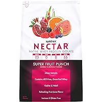 Syntrax Nutrition Nectar, 100% Whey Isolate Protein Powder, Refreshing Fruit Juice Flavor, Super Fruit Punch, 2 lbs