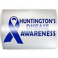 HUNTINGTON'S DISEASE AWARENESS Blue Ribbon - PICK SIZE- Vinyl Decal Sticker C