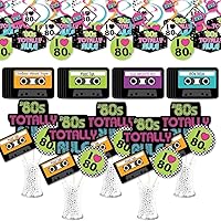 Big Dot of Happiness 80’s Retro - Totally 1980s Party Decoration Supplies Kit - Swirls, Essentials, and Table Toppers Party Virtual Bundle