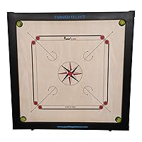 Precise Select 8mm Carrom Board with Coins, Striker, and Powder by Tabakh