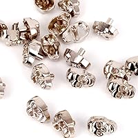 RUBYCA Skull Head Rapid Rivets and Studs, Metal Double Cap Compression Rivets, Speedy Rivets for Fabric Leather Craft Crafting, Silver Color (50 Sets)
