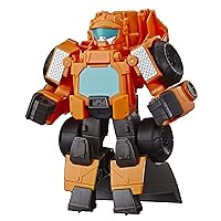 Transformers Playskool Heroes Rescue Bots Academy Wedge The Construction-Bot Converting Toy Robot, 6-Inch Collectible Action Figure for Kids Ages 3 and Up