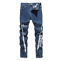 Boy's Slim Fit Skinny Fit Ripped Destroyed Distressed Stretch Slim Jeans