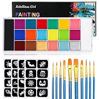 Professional Face Paint Kit - Blue Squid PRO 20x10g Classic Color Palette  with Paint Brushes, Professional Face & Body Painting