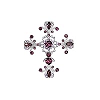 Faship Gorgeous Rhinestone Crystal Cross Crucifix Pin Brooch