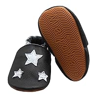 Mejale Baby Rubber Sole Shoes Boy Girl Infant Crawling Toddler Moccasins Leather Walking Anti-Slip Newborn Mini Kids Crib Boots
