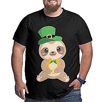 Dead Inside But Lucky Skeleton St Patrick (3) Men's Cotton T-Shirt Tees, Big and Tall Plus Size Short Sleeve Tee Xl-6xl
