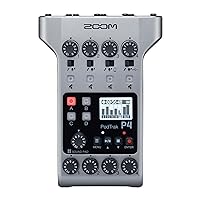 PodTrak P4 Podcast Recorder, Battery Powered, 4 Microphone Inputs, 4 Headphone Outputs, Phone and USB Input for Remote Interviews, Sound Pads, 2-In/2-Out Audio Interface