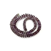 JEWELZ 20 inch Long Button Shape Faceted Cut Natural Pink Amethyst 9-12 mm Beads Necklace with 925 Sterling Silver Clasp for Women, Girls Unisex